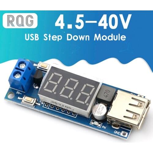 DC-DC Step Down Module Two-wire Voltmeter 5 V USB Charger or Power Supply Input 4.5V-40V Output 5V/2A