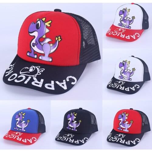 Children Baseball Sun Hat Breathable Net Embroidery Cartoons Boys Girls Kids Cap Shading Hollow Hat