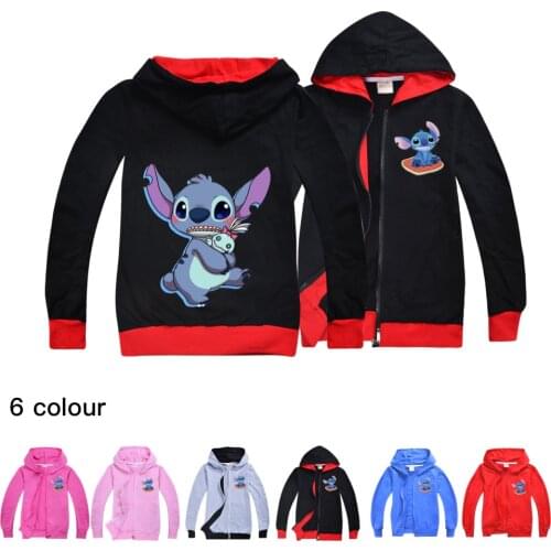 STITCH Childrens Printed Hoodies Sweater Kids Clothes Baby Girl Sweatshirt Boys Girls Costume Kids Tops Tee