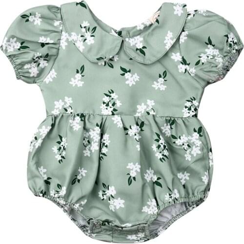 Girl Clothes Baby Bodysuit Newborn Baby Girls Floral Print Short Sleeve Bodysuit Jumpsuit Outfits Sunsuit Clothes