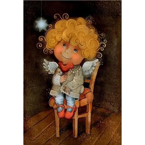 Diy diamond painting Cartoon animated blond cherub round/square diamond mosaic cross stitch diamond embroidery Decorative gift5d