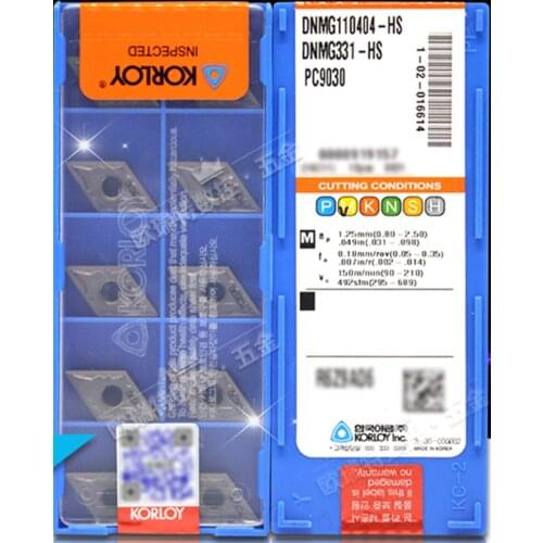 DNMG110404 DNMG110408-HS PC9030 DNMG150404 DNMG150408-HS PC9030 original KORLOY carbide insert Processing: stainless steel