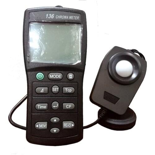 Hot Sale High Quality Color Illuminometer TES136 Chroma Meter 0.1 to 99990 lx Digital Portable Color Meter Data Logger Tester