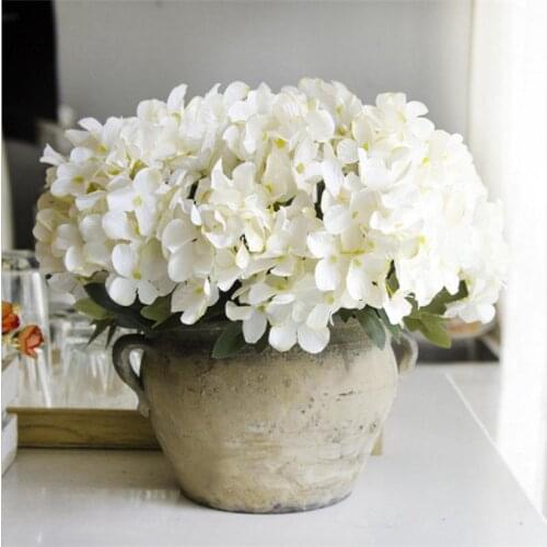 1pcs Artificial Silk Hydrangea Flower Bouquet Christmas Wedding Decoration Cheap Craft Fake Flowers Home Decor Supplies