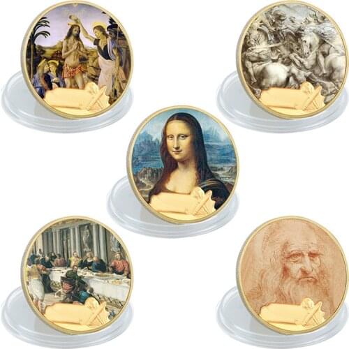 Italy 1452-1519 Da Vinci Coin Handicraft Gold Coin Commemorative Collection Relief Badge Gifts For Friends