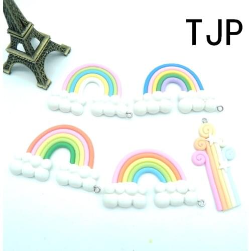 Kawaii Rainbow Charms Pendants for DIY decoration bracelets necklace earring key chain Jewelry Making