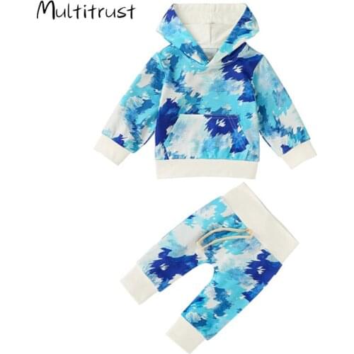 Baby Clothes Set Atumn Winter Long Sleeve Tie-Dyed Hoodies Outfits For Unisex Children Baby Boy Girl Suits Kids Clothing