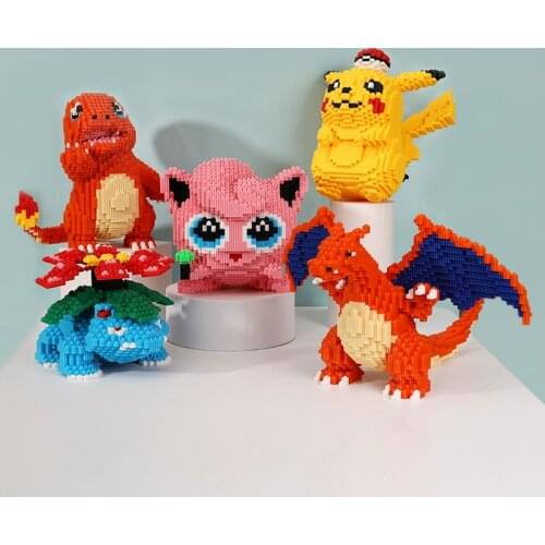 Pokemon Blocks And Cartoon Pokemon Animation Pikachu Diamond 19-28Cm Blocks Are Compatible With Pokemon Brick Toy Game