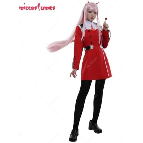 DARLING in the FRANXX Zero Two Code 002 Cosplay Costume Uniform Including Hair Accessory