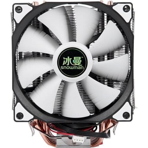 SNOWMAN 4PIN CPU cooler 6 heatpipe Double fans cooling 12cm fan LGA775 1151 115x 1366 support AMD