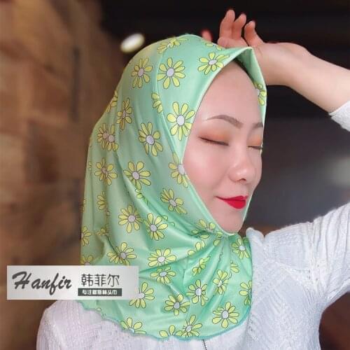 Summer Fresh Girls Holiday style Daisy Print Muslim Head Wraps