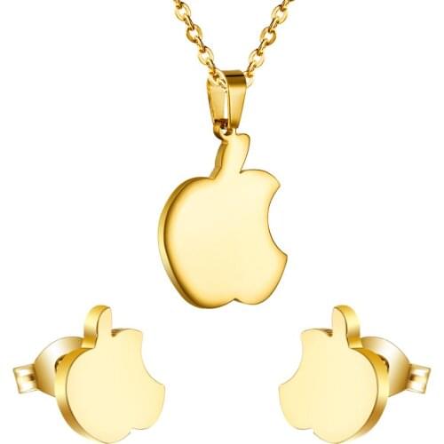 LUXUKISSKIDS Stainless Steel Dubai Jewelry Set Pendant Necklace Earrings African Indian 2020 Jewelry Sets For Women Gold/Steel