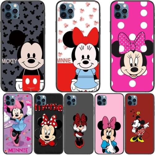 Minnie Mouse Cute Anime Phone Cases cover For iphone 11 Pro Max case 12 8 7 6 S XR PLUS X XS SE 2020 mini black cell shell fund