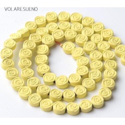 Natural 6mm Light Yellow Hematite Matte Stone Rubber Round Petal Beads For Jewelry Making Space Loose Beads Diy Bracelet 15"