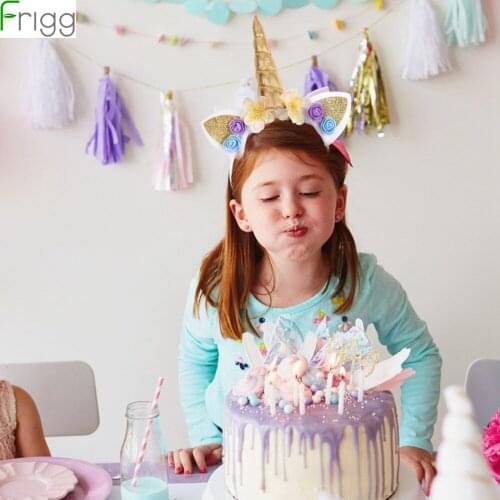 Unicorn Hari Hoop Unicorn Birthday Party Decoration Kids Party Favors Gifts DIY Parties Accessories Headband Baby Shower Decor