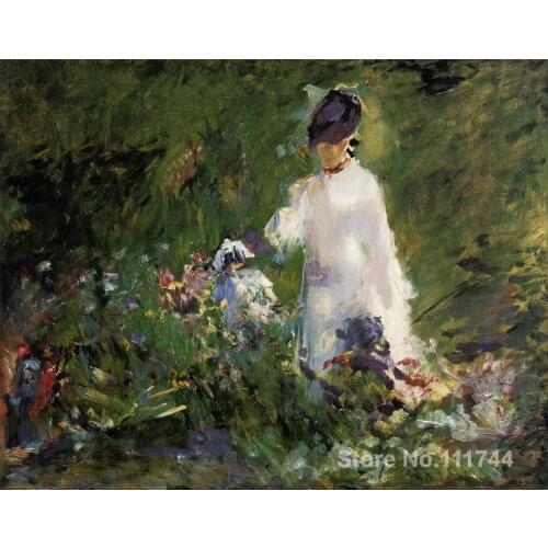 Online art gallery Young woman among the flowers Edouard Manet paintings Hand painted High quality