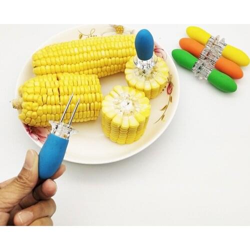 Factory direct barbecue sign stainless steel corn fork barbecue corn needle spot corn outdoor kitchen barbecue tools