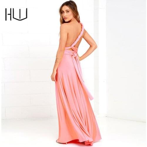Sexy Long Dress Boho Bridesmaid Club Maxi Dress Hollow Out Bandage Convertible Wrap Lacing Dresses Backless Solid Swing Clothes
