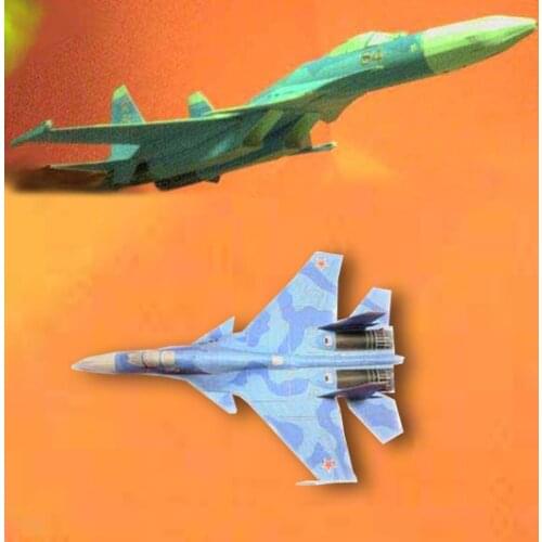 Su 27 Fighter Paper Model DIY Puzzle Handmade Military Stereo Origami Lateral Aircraft Toy Paper Model