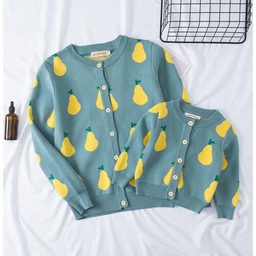 Parent child cardigan sweater boys and girls cotton knitted sweater coat