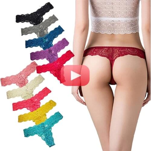 Sexy Lace G-String Underwear Panties Women Black T-back Briefs Lingerie Knickers G String Thongs