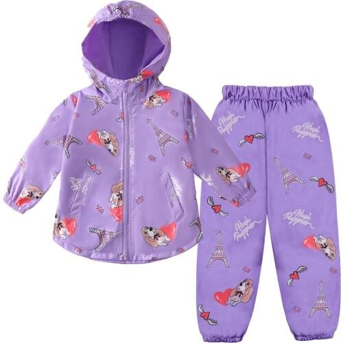 KEAIYOUHUO 2 to 7 Year Waterproof Sport Suit Baby Children Clothing Sets For Boys Raincoat Long Sleeve Costume Girls Tracksuits