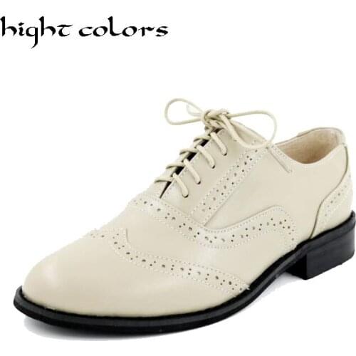 Genuine leather Big Woman US 10 Designer Vintage Flats Shoes Round Toe Handmade Silver Gold Gray Red Oxford Shoes For Women