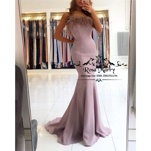 Sexy Black Feather Mermaid Evening Dresses 2020 Yousef Aljasmi Plus Size Cheap African Arabic Formal Vestido De Festa Longo