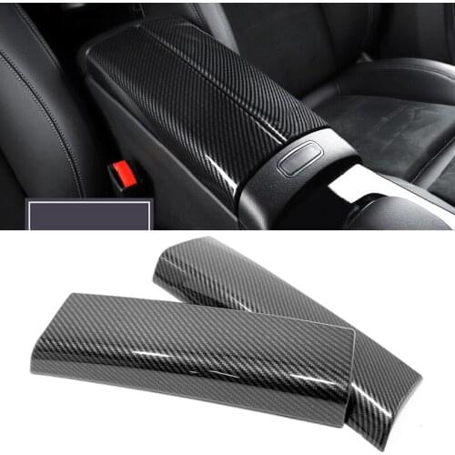 Car Accessories 2pcs ABS Interior Armrest Box Cover Decoration Trim For Mercedes-Benz A Class W177 V177 2019 2020