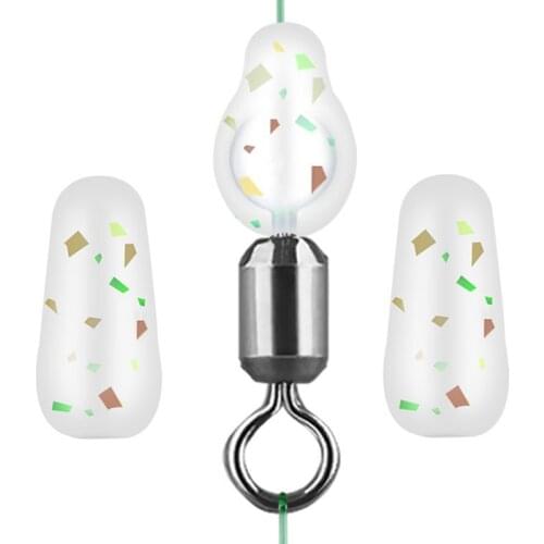 20PCS Silicon S/M/L Cylinder Soft Beans Space Rig Fishing Float Bean Stopper Carp Fishing Buffer Beads Soft Rubber Bead