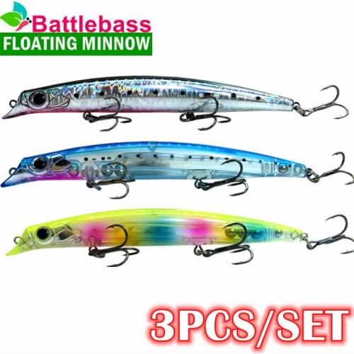 3PCS/SET 14cm 18.5g Depth 1m Jerkbait wobblers Hard Bait Minnow Stick Pencil Fishing lures weight transfer system long casting