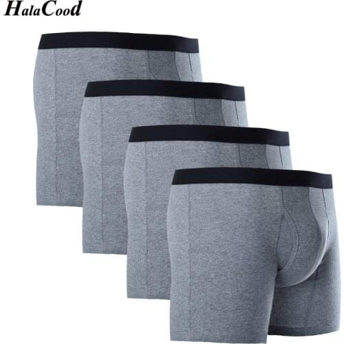 4Pcs/lot Fashion Panties Cotton Men Boxer Soft Breathable Underwear Male Comfortable Solid Panties Underpants Boxer shorts Homme