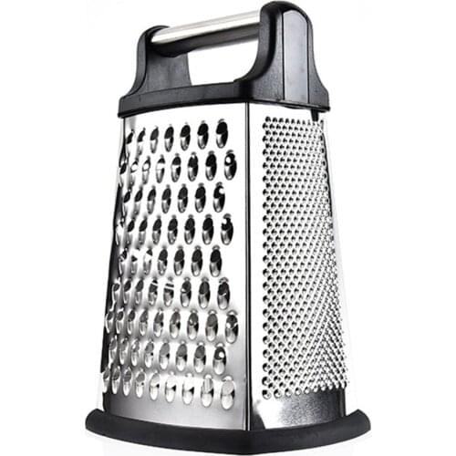 9 Inch 4-Sided Grater Stainless Steel Kitchen Grater For Coarse And Fine Grating For Fruit Vegetables Carrots Cheese