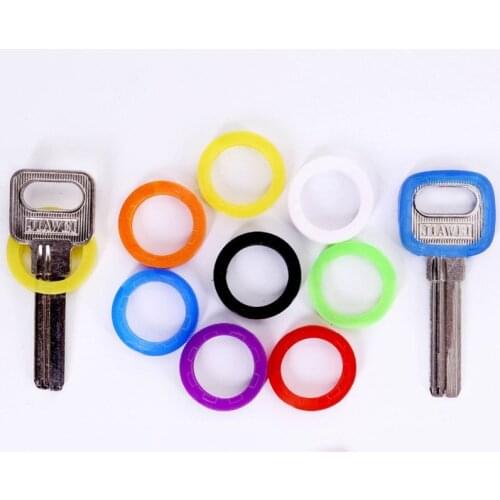 8Pcs Random Color Hollow Silicone Key Cap Covers Topper Key Holder Elastic Keyring Rings Key Case Bag Organizer Wallets 2021 Hot