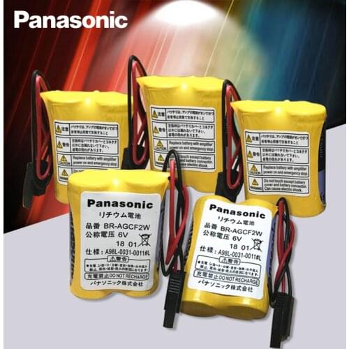 Panasonic 10pcs/lot BR-AGCF2W Lithium 6V 2200mAh PLC battery A98L-0031-0011 A06B-6093-K00 batteries with black plugs connectors