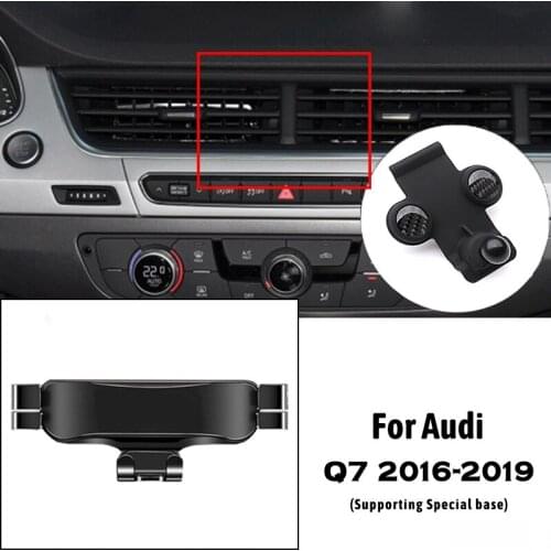 Car Mobile Phone Holder For Audi Q7 2016-2019 Air Vent Outlet Clip Mounts Stand GPS Gravity Navigation Bracket Car Accessories