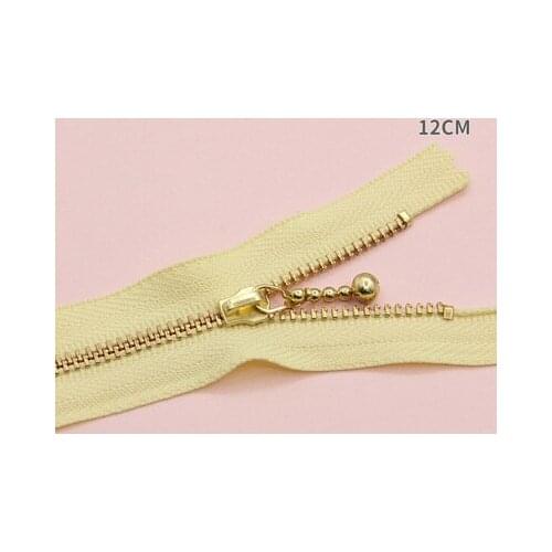 Free shipping 10pcs/lot Yellow 12cm gold teeth zipper metal zipper water head diy craft bag zipper closed end zipper
