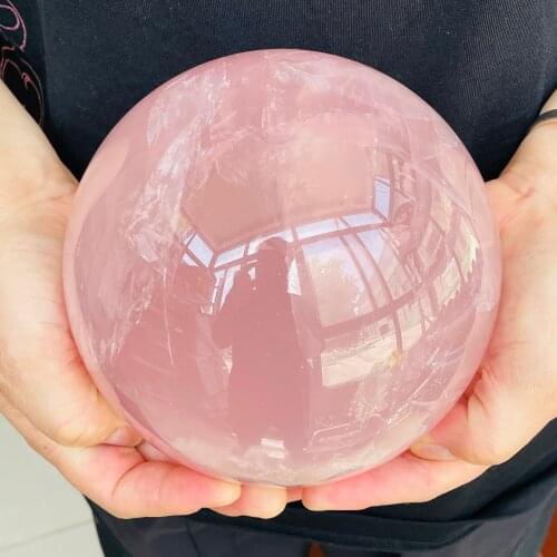 Large Size!!!!! Natural Pink Rose Quartz Magic Crystal Healing Ball Sphere Decor