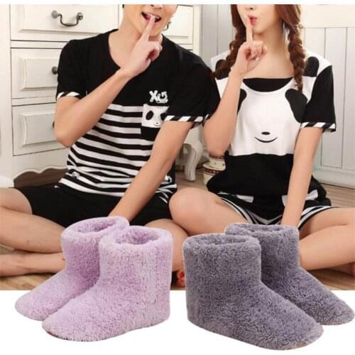 M2EE Mens Womens USB Electric Heating Boots Foot Warm Shoes Plush Interface Hides And Washable Winter Warm Accessories