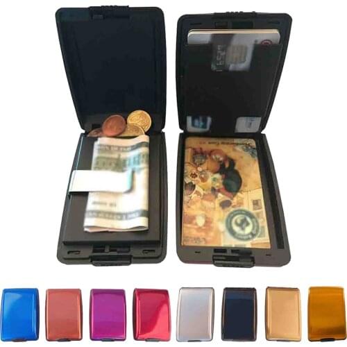 Wallet RFID Credit Bank Card Holder Aluminum Alloy Men Women Wallet Money Bag for Outdoor Shop Money Carrying Supply 2021