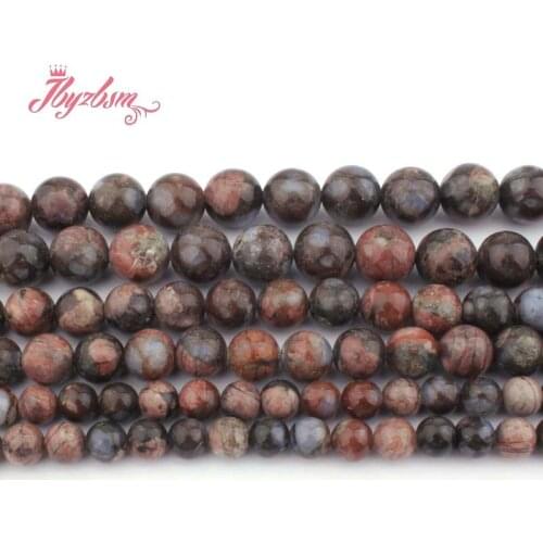 6,8,10mm Smooth Round Ball Brown Mutil-Color Jaspers Agates Natural Stone Beads For DIY Necklace Jewelry Making 15"Free Shipping