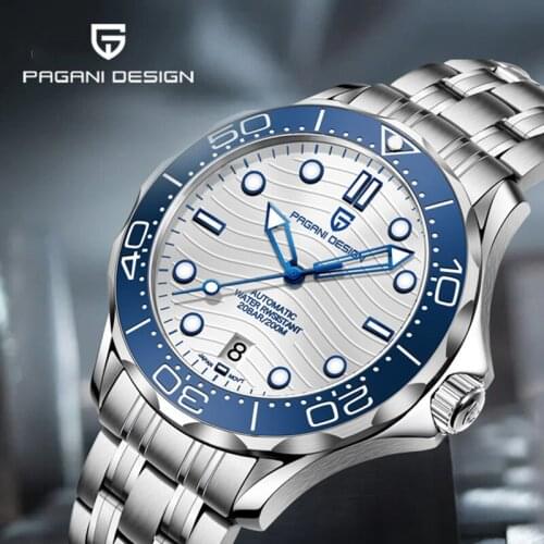 PAGANI DESIGN Mens Mechanical Watches Top Brand Luxury NH35A Dive clock 200M Waterproof Luminous Stainless Steel Reloj Hombre