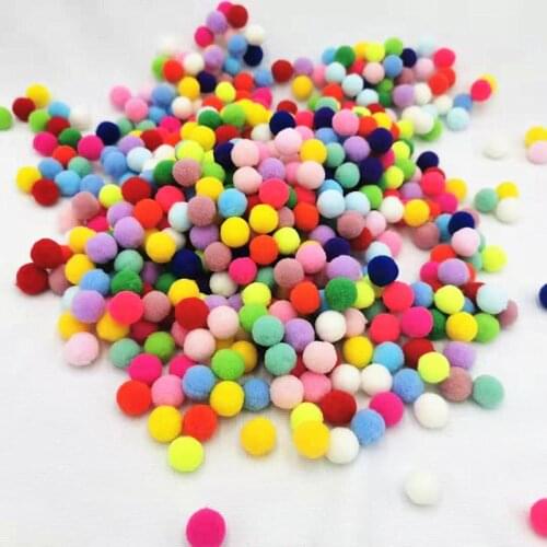 Childrens toys pompons needlework 10/15/20/25mm High elastic Pompom Ball DIY Glue Sewing DIY hobby Pompon 100 pcs/bag
