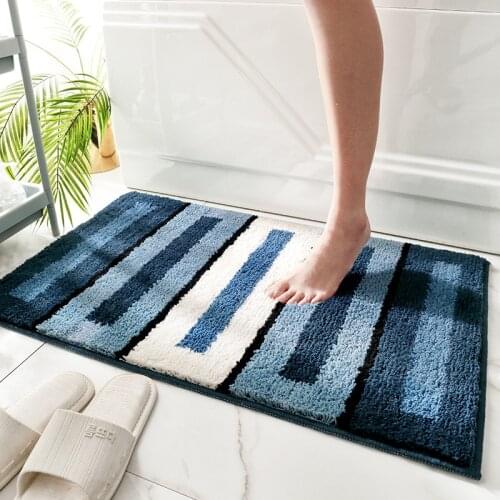 Flocking home carpet floor mats household bathroom bathtub absorbent foot mats bathroom non-slip mats