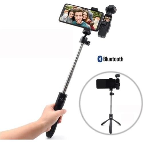 OSMO Pocket Bluetooth Selfie stick Expansion Kit Stand & Metal Phone Clip Holder Tripod For DJI Osmo Pocket 2 Camera Accessories