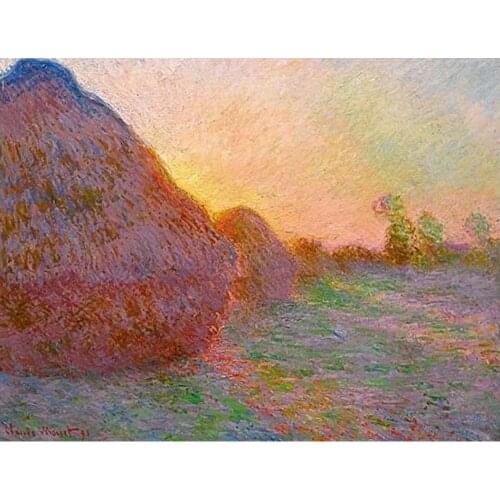 DIY 5d Diamond Painting Haystacks Claude Monet Diamond Mosaic Cross stitch Square Round Diamond Rhinestone Home decor picture