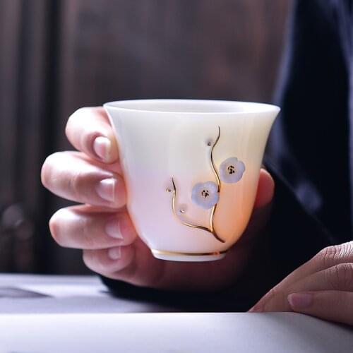 Ceramic Tea Cup Traditional Chinese Individual Tea Bowl 75ml Hand Painted Ceramic Kongfu Tea Cup SZ-TC21032109
