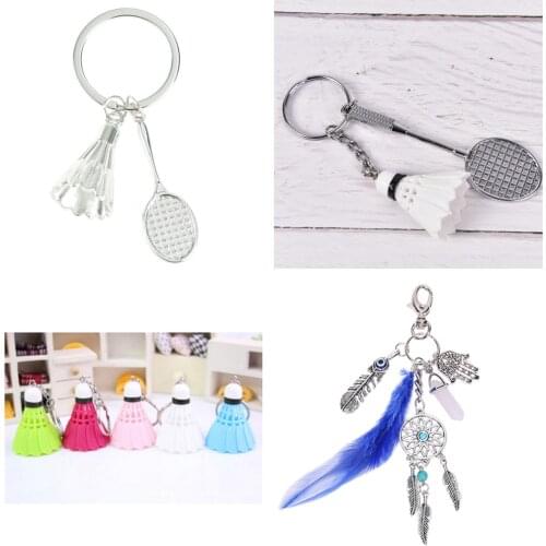Key Chains Keychain Keyfob Keyring Chains Creative 3D Model Badminton Bat