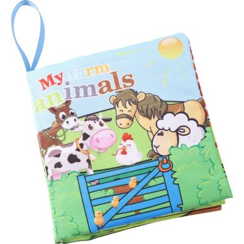 Infant Baby Book Educational Toys 3D Animal Tail Cloth Book For Kids Newborn Soft Fabric Activity Quiet Children Books 3+ Months
