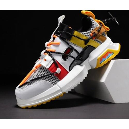 2019 New Fashion Breathable Light Men Running Shoes Lace-up Sneakers Men Adults Comfortable Dad Shoes Male Jogging Footwear